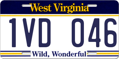 WV license plate 1VD046