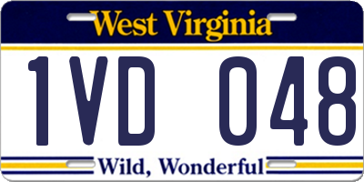 WV license plate 1VD048