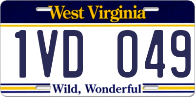 WV license plate 1VD049