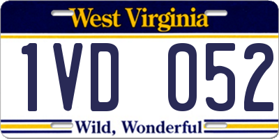 WV license plate 1VD052