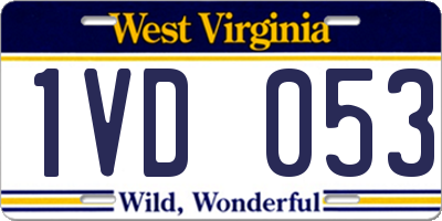 WV license plate 1VD053