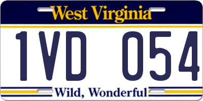 WV license plate 1VD054