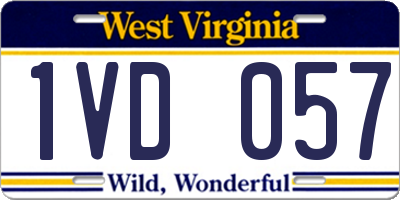 WV license plate 1VD057