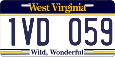 WV license plate 1VD059