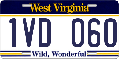 WV license plate 1VD060