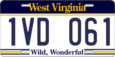 WV license plate 1VD061