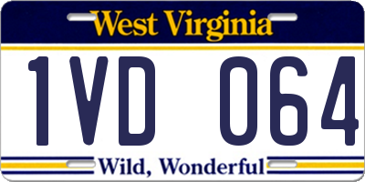WV license plate 1VD064