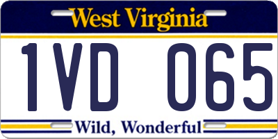 WV license plate 1VD065