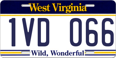 WV license plate 1VD066