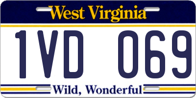 WV license plate 1VD069
