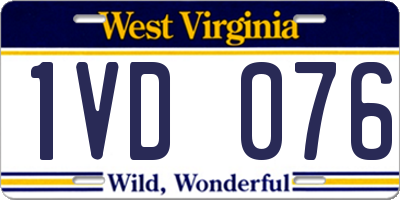 WV license plate 1VD076