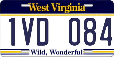 WV license plate 1VD084