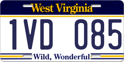 WV license plate 1VD085