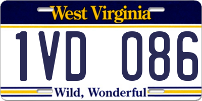 WV license plate 1VD086