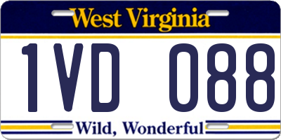 WV license plate 1VD088