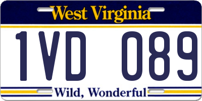 WV license plate 1VD089