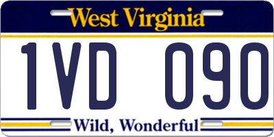 WV license plate 1VD090