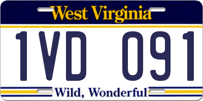 WV license plate 1VD091