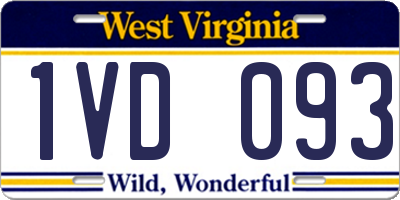 WV license plate 1VD093