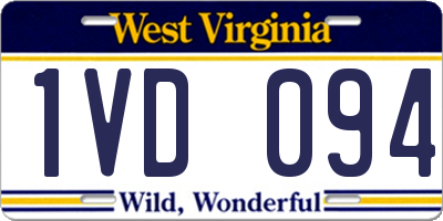 WV license plate 1VD094