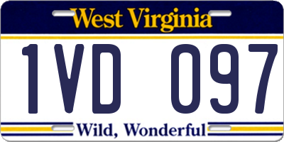 WV license plate 1VD097
