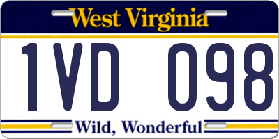 WV license plate 1VD098
