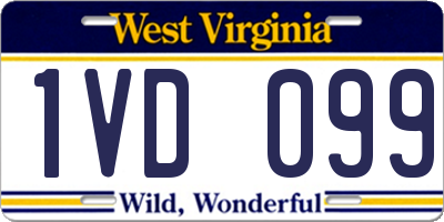 WV license plate 1VD099