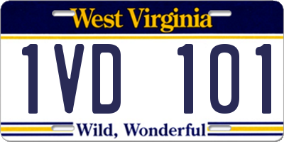 WV license plate 1VD101
