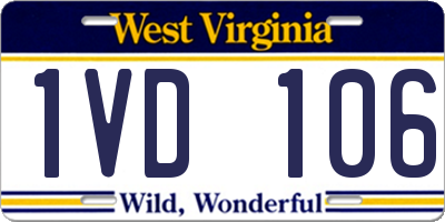 WV license plate 1VD106