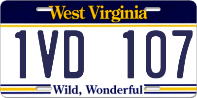 WV license plate 1VD107
