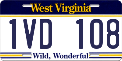 WV license plate 1VD108