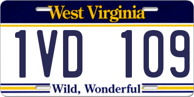 WV license plate 1VD109