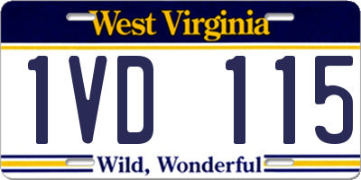 WV license plate 1VD115