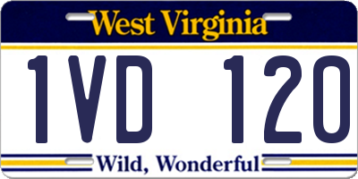 WV license plate 1VD120