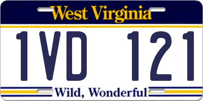 WV license plate 1VD121