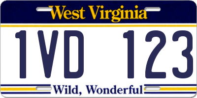 WV license plate 1VD123