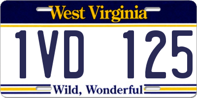 WV license plate 1VD125