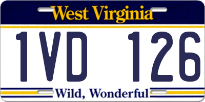 WV license plate 1VD126