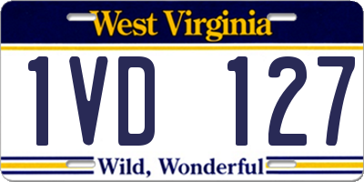 WV license plate 1VD127