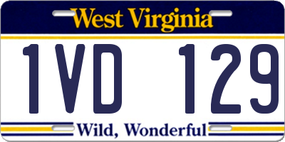 WV license plate 1VD129
