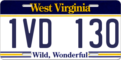 WV license plate 1VD130