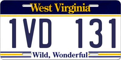 WV license plate 1VD131