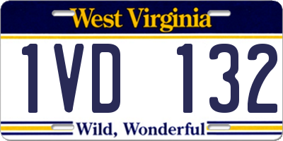 WV license plate 1VD132