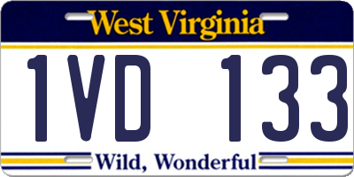 WV license plate 1VD133