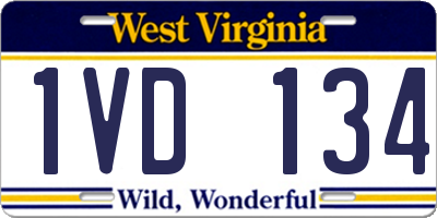 WV license plate 1VD134