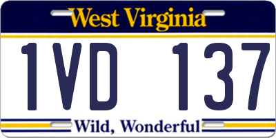 WV license plate 1VD137