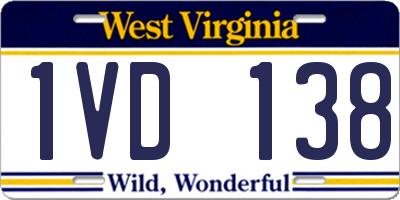 WV license plate 1VD138