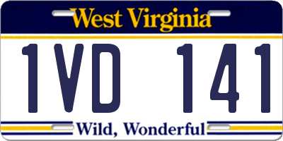 WV license plate 1VD141