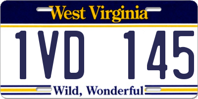 WV license plate 1VD145