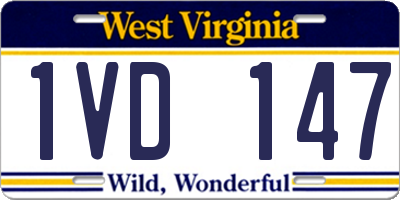WV license plate 1VD147